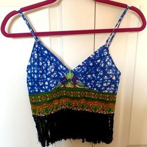 Cute abstract string crop top